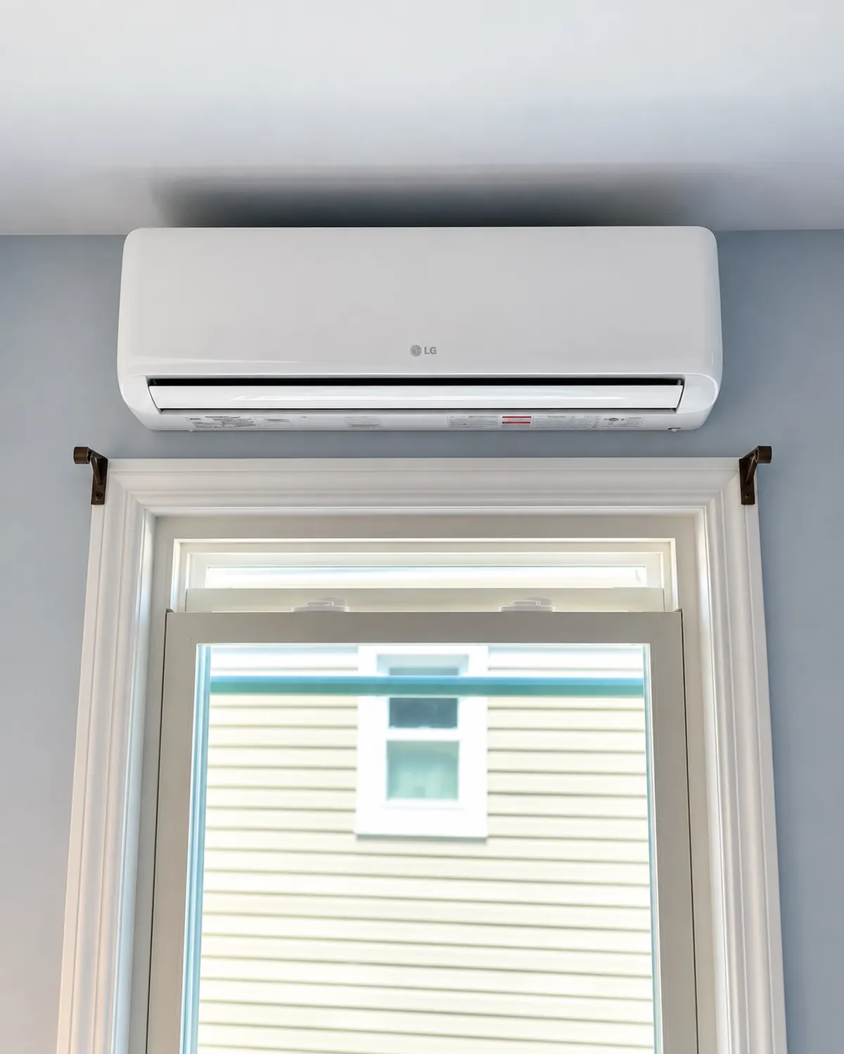LG ductless indoor wall unit installed by Arijen above a window